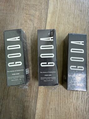 GODA The Sense of Seduction FOR HIM Perfume set of 3.  .5 fl oz each
Smoke free